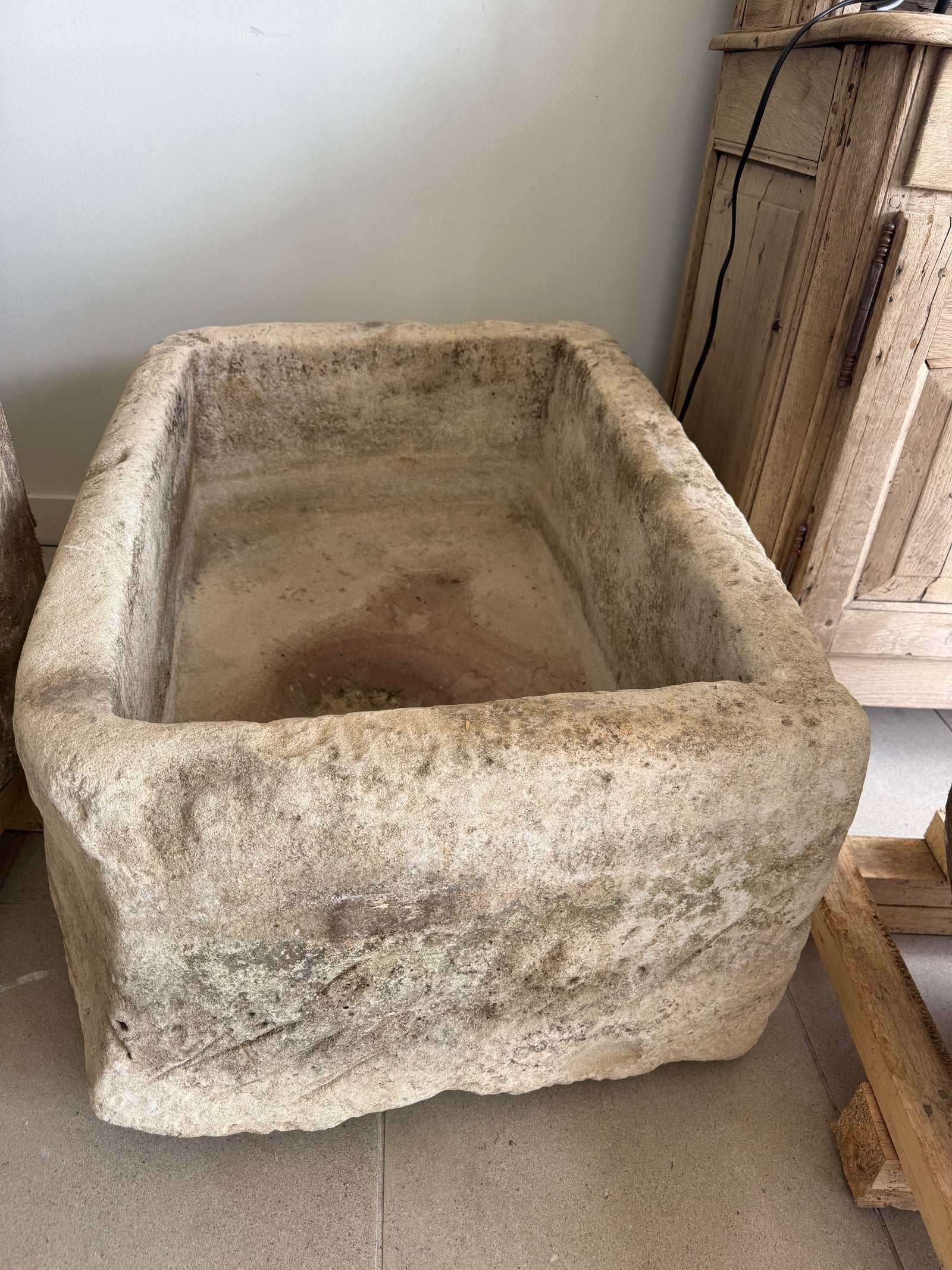 Limestone Trough: aprox 2'W x 33.5"L x 18"H