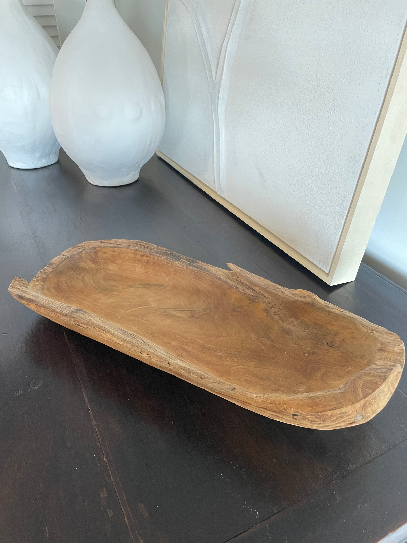 Natural Teak Log Bowl