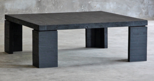 Black Textured Wood Table 42