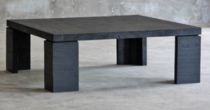 Black Textured Wood Table 42"L x 42"W x 18"H