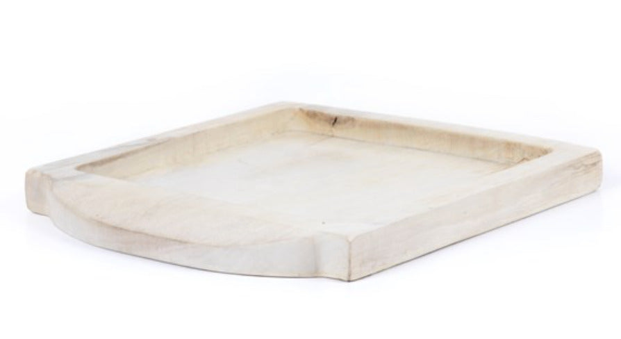 Reclaimed Wood Square Tray - Ivory