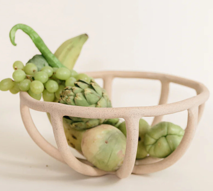 PRONG FRUIT BOWL, SPECKLED- small