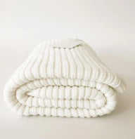 Powder Ribbed Knit Blanket