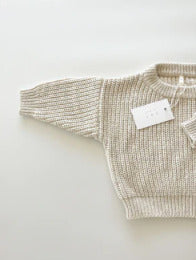 Oatmeal Chunky Knit Sweater | 1/2