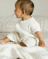 Powder Ribbed Knit Tee Playsuit | 1/2