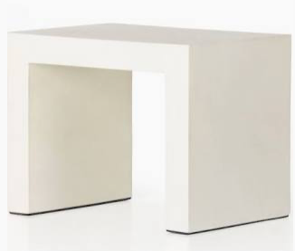Concrete End Table - Bone