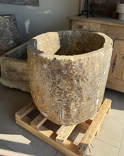 Limestone Planter: aprox 2'D x 26"H
