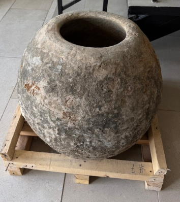 Low Limestone Planter - aprox 18.5"H x 27"W
