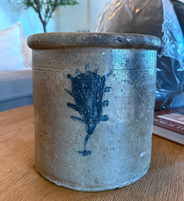 Cobalt Painted Stoneware Crock