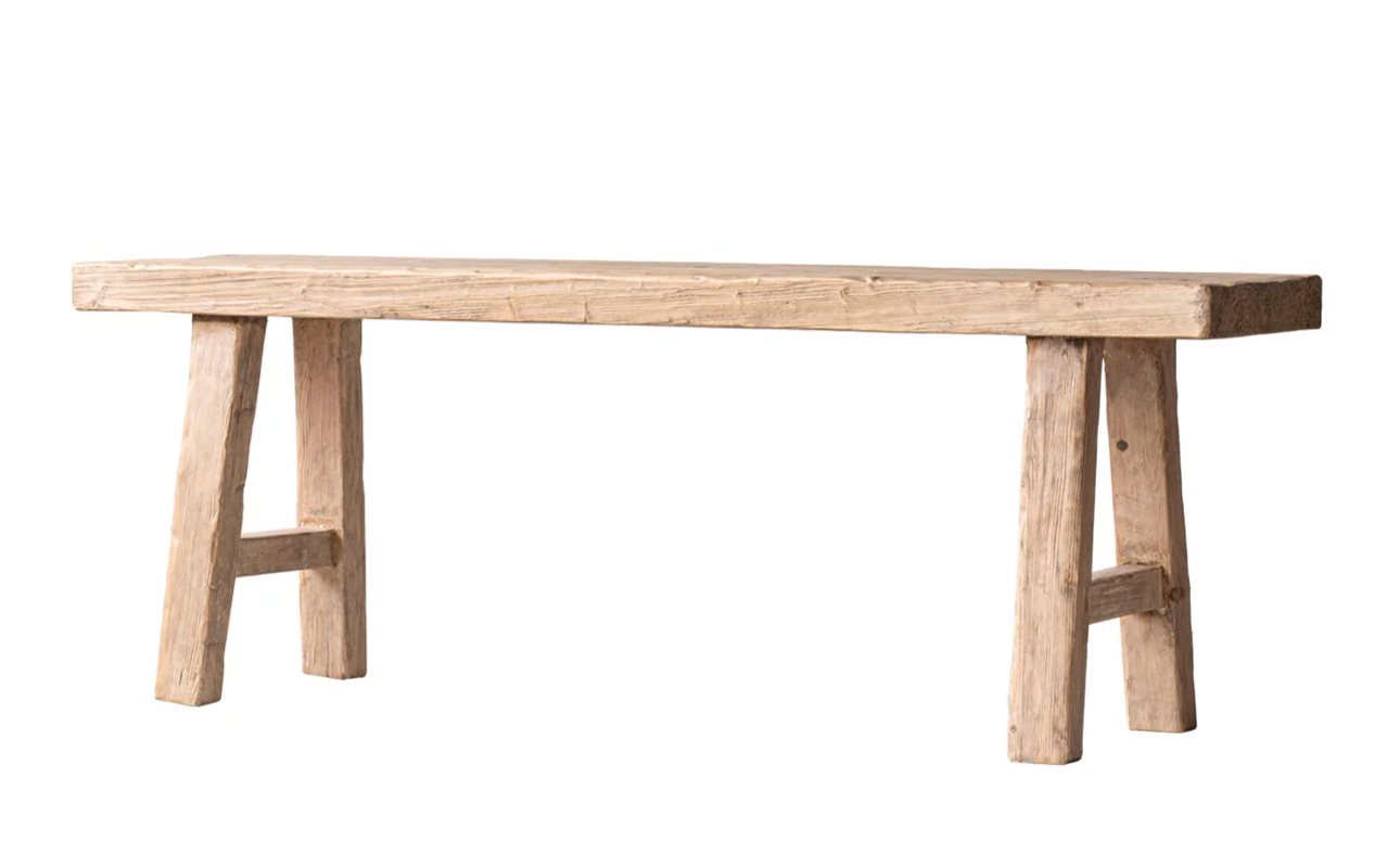 Light Wood Bench 55" x 11¾" x 31½"