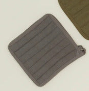 Linen Pot Holders, Set of 2- dark grey